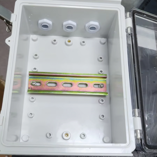 YanGao Box Plastic ABS PC Enclosure Buckle Distribution Box Stainless Steel Buckle With Din Rail and Openings